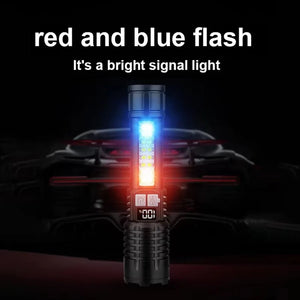 Lanterna Super Brilhante de 100000LM Lanterna Tática LED Recarregável de Longo Alcance para Camping ao Ar Livre, à Prova d'Água, Pesca