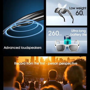 Óculos Inteligentes Xiaomi AI 4K HD Lente Fotocromática Câmera Óculos Chamadas Bluetooth Reprodutor de Música Assistente de Voz Tradução Vídeo