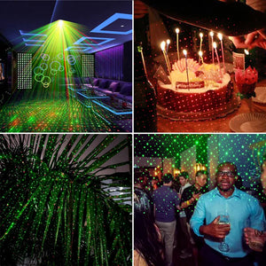 ESHINY Mini 2 em 1 R&G Laser Padrões de Estrelas Completos Projetor DJ Dança Disco Bar Bola Mágica LED Festa Natal Efeito de Luz de Palco Y10