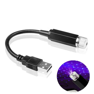 Luz de Teto Estrelado LED para Carro, Luz de Teto com Laser Estelar 5V USB, Projetor de Luz de Galáxia para Decoração de Teto de Quarto