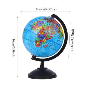 Conjunto de Globo Padrão para Ensino, Mapa em Inglês HD com Rotação de 360°, para Sala de Aula e Estudantes de Geografia, Recurso Educacional