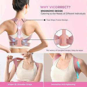 Cinto Corretor de Postura Respirável e Invisível Ajustável Corrige Postura Cinto de Suporte para Costas Colar Cervical Treinamento de Postura