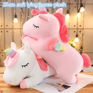 Pônei de Pelúcia Kawaii 25/50cm Brinquedos de Pelúcia Macios e Abraçáveis, Animais Acompanhantes, Presentes de Aniversário para Meninas