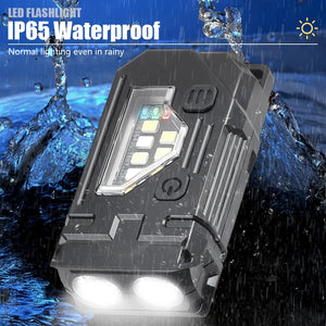 Lanterna LED Recarregável por USB MINI Portátil com Ímã na Cauda Luz de Trabalho Super Brilhante Lanterna de Camping Lateral COB Lanterna de Emergência