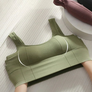 Top de Fitness Sem Costura para Mulheres, Sutiã de Yoga à Prova de Choque, Top de Sutiã Esportivo Push Up, Top de Treino para Academia