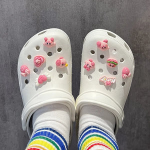 Charms de Sapato de Chef Kirby de Desenho Animado Fofos, Decorações DIY para Tamancos e Sandálias, Acessórios de Sapato de Desenho Animado Engraçados, Presente de Férias para Meninos e Meninas