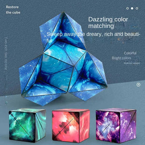 Variedade Geométrica Cubo Mágico Magnético Anti Estresse 3D Cubo de Quebra-Cabeça de Mão para Crianças Aliviador de Estresse Brinquedo Fidget