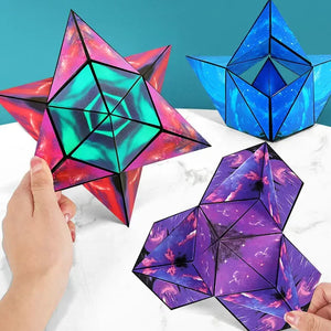 Variedade Geométrica Cubo Mágico Magnético Anti Estresse 3D Cubo de Quebra-Cabeça de Mão para Crianças Aliviador de Estresse Brinquedo Fidget