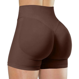 Shorts de Yoga de Cintura Alta para Mulheres de Verão, Elegantes e Sexy, Calças de Fitness para Corrida, Leggings de Yoga em Cores Sólidas, Meias Elásticas