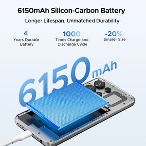 Telefone Móvel DOOGEE Note56 X PRO 5G Corpo Slim de 8,45mm Bateria de 6150mAh Assistente de IA Gemini Widevine L1 Android 16 Smartphone NFC