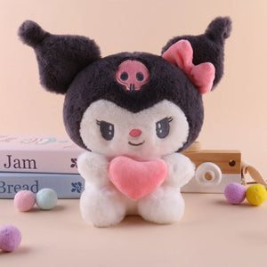 22cm Sanrio Hello Kitty Kuromi Almofada KT Brinquedo de Pelúcia Meninas Animais de Pelúcia Macios Coração My Melody Cinnamoroll Boneca de Pelúcia Presentes