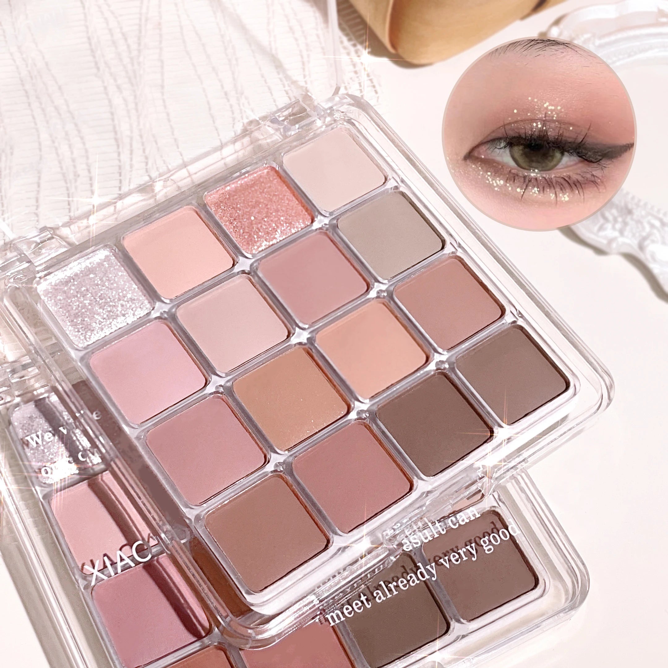 Paleta de sombras mágicas de pôr do sol de dezesseis cores, pérola, mate, tons terrosos, maquiagem coreana