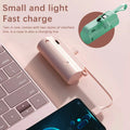 Mini Power Bank de 10000mAh com Carregamento Sem Fio Rápido e Cabo Embutido para o Dia a Dia e Trabalho no Escritório