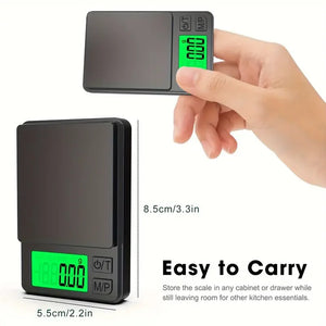 Balança de Precisão de Bolso 1000g X 0,1g - Balança Digital para Gramas, Alimentos, Joias, Onças/Grãos com LCD Retroiluminado - Mini Balança para Viagem