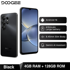 Telefone Móvel DOOGEE Note56 X PRO 5G Corpo Slim de 8,45mm Bateria de 6150mAh Assistente de IA Gemini Widevine L1 Android 16 Smartphone NFC