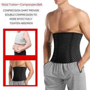 Modeladores de Cintura Corset para Homens Redutor de Abdômen Cinta de Emagrecimento Shapewear Alta Compressão Cinta de Modelagem para Exercícios Faja