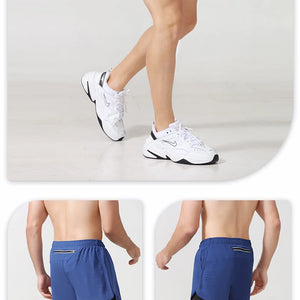 Calções de Corrida Masculinos Secagem Rápida Fitness Pretos de Dupla Camada para Homens Novos para Treino de Esportes e Musculação