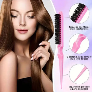 Conjunto de 6 peças de escovas de cabelo, frasco de spray para cabeleireiro, laço para tranças, pente de cauda de rato, escova de desfiar cabelo, escova de controle de bordas.