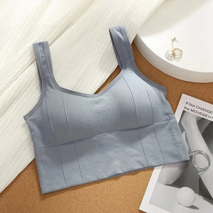 Top de Fitness Sem Costura para Mulheres, Sutiã de Yoga à Prova de Choque, Top de Sutiã Esportivo Push Up, Top de Treino para Academia