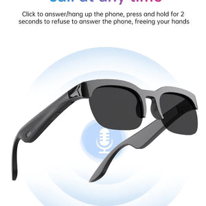 Óculos de Sol Inteligentes com Bluetooth Sem Fio, Chamadas Mãos Livres, Fones de Ouvido para Ouvidos Abertos, Esportes ao Ar Livre para Homens e Mulheres
