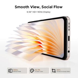 Telefone Móvel DOOGEE Note56 X Corpo Slim de 8,45mm Tela de 6,56" 90Hz Android 16 Bateria de 6150mAh Reconhecimento de Cena com IA Smartphone