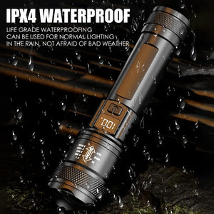 Lanterna Super Brilhante de 100000LM Lanterna Tática LED Recarregável de Longo Alcance para Camping ao Ar Livre, à Prova d'Água, Pesca