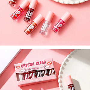 MAGIC CASA 6pcs/conjunto Pequena garrafa Óleo Labial Hidratante de Gel longa duração Hidratante suave brilhante Líquido Hidratante Labial