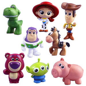 8Pçs Personagens Toy Story 4 Woody Buzz Lightyear Versão Q Boneco de Ação Brinquedo Infantil Mini Figurinha Decoração de Aniversário Anime Presente