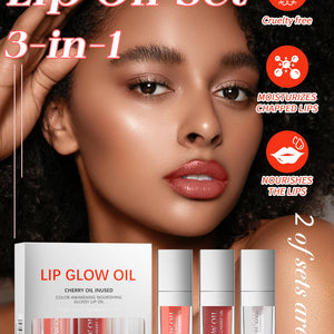 Conjunto de Óleo Labial Hidratante Jelly de Cristal Gloss Labial Volumizador Maquiagem Gloss Labial Sexy Óleo Iluminador Labial Tinta Volumizadora