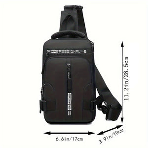 Mochila de ciclismo para homens, bolsa de peito masculina, bolsa de ombro casual para homens, bolsa transversal leve e de grande capacidade