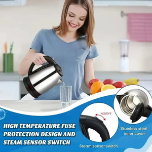 Chaleira Elétrica de Aço Inoxidável de Grau Alimentício 2L Chaleira Elétrica Chaleira de Água Quente Caldeira de Bebidas de Café Aquecedor de Água Elétrico