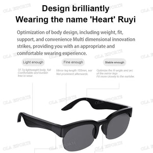 Novos Óculos de Sol Inteligentes Bluetooth V5.3 Chamadas Fones de Ouvido para Esportes ao Ar Livre HIFI Tecnologia Preta Anti-toque UV Para Homens e Mulheres