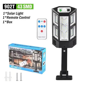 Nova Luz Solar LED 300000LM Lâmpada Solar Externa com Sensor de Movimento 4 Modos à Prova d'Água IP65 Luz Solar para Jardim de Rua Lanternas