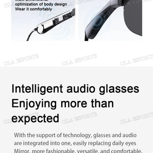Novos Óculos de Sol Inteligentes Bluetooth V5.3 Chamadas Fones de Ouvido para Esportes ao Ar Livre HIFI Tecnologia Preta Anti-toque UV Para Homens e Mulheres