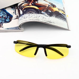 Óculos de Visão Noturna Masculinos para Dirigir Óculos Amarelos com Armação de PC Óculos de Sol para Atividades ao Ar Livre para Usar à Noite Antirreflexo Gafas