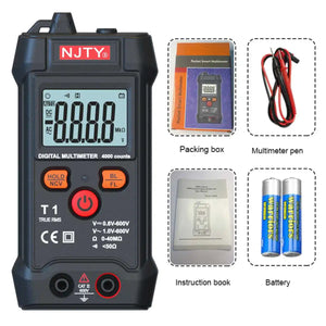 Multímetro Digital Mini Inteligente RMS 4000 Contagens Voltímetro Teste de Tensão de Faixa Automática Continuidade Resistência NCV Doméstico