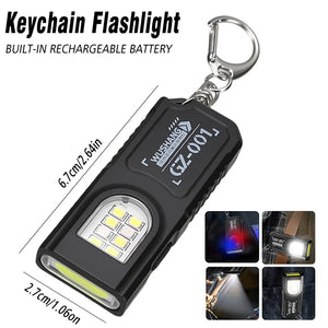 Lanterna LED Recarregável por USB MINI Portátil com Ímã na Cauda Luz de Trabalho Super Brilhante Lanterna de Camping Lateral COB Lanterna de Emergência