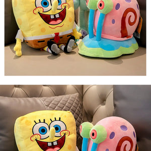 Boneco de Pelúcia Anime Spongebob Peluches Boneco Squarepants Patrick Star Squidward Eugene Krabs Gary Kawaii Brinquedo de Pelúcia de Desenho Animado