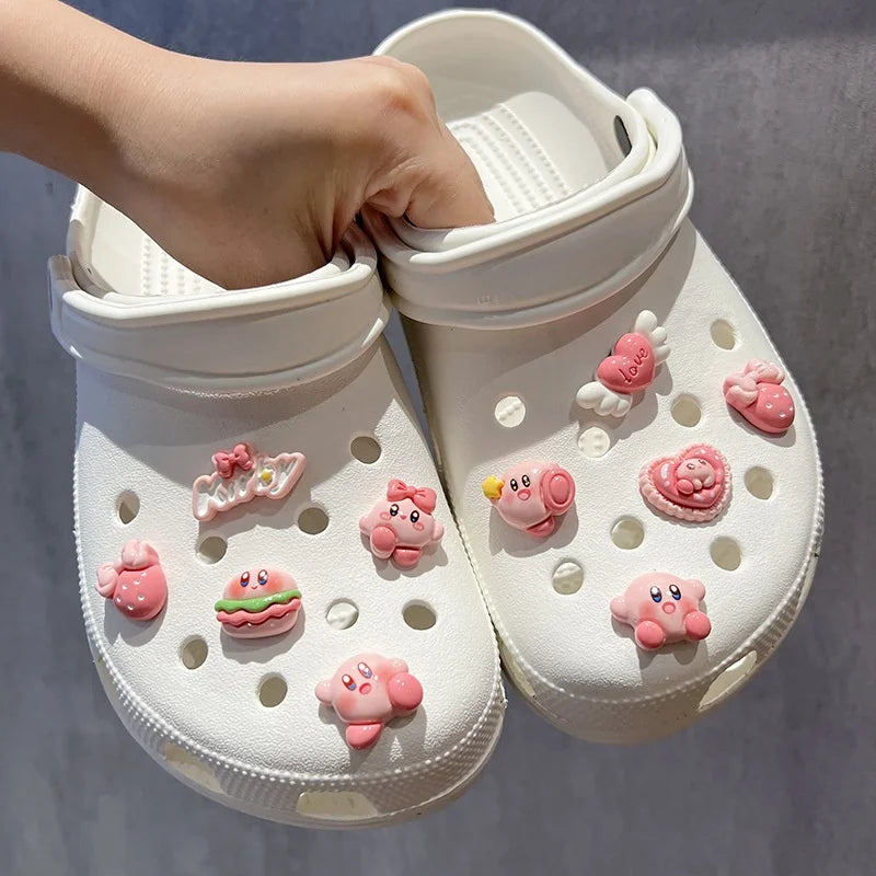Charms de Sapato de Chef Kirby de Desenho Animado Fofos, Decorações DIY para Tamancos e Sandálias, Acessórios de Sapato de Desenho Animado Engraçados, Presente de Férias para Meninos e Meninas