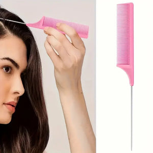 Conjunto de 6 peças de escovas de cabelo, frasco de spray para cabeleireiro, laço para tranças, pente de cauda de rato, escova de desfiar cabelo, escova de controle de bordas.