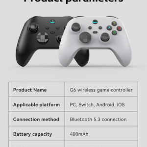 Controlador de jogo móvel sem fio G6 com gatilho Hall e joystick Hall, suportando switch/pc/android/IOS