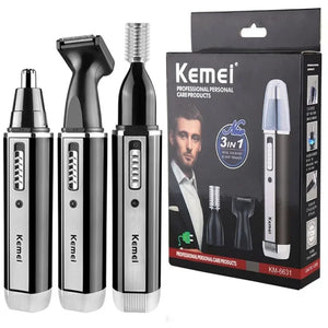 Kemei 4 em 1 aparador para homens Aparador elétrico de nariz e orelha Aparador recarregável para cabelo, barba, nariz e orelha Kit de cuidados pessoais