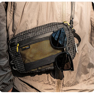 HIKEMAN Dyneema Fiber Waist Pack 1.1L Impermeável UltraLeve Multi Bolso para Ciclismo Corrida Caminhada Camping Esportes ao Ar Livre