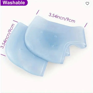Protetores de Calcanhar de Silicone Azul Laváveis | Unissex para Cuidados Diurnos e Noturnos | Conforto Respirável e Duradouro