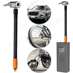 M6 thread locking air chuck with air tube, standard tire valve fine thread, suitable for M6 thread integrated air pump