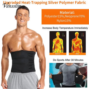 Cintura Vensslim para Homens, Cintura de Neoprene Sauna, Cintura Emagrecedora, Modelador de Abdômen, Corpete para Perda de Peso, Cinta de Compressão para Barriga