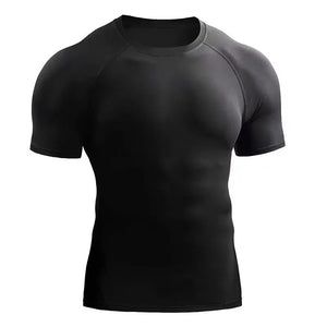 Roupas de fitness para homens, esportes ao ar livre, camiseta de manga curta de secagem rápida, treinamento profissional, corrida, roupas justas e elásticas para yoga.