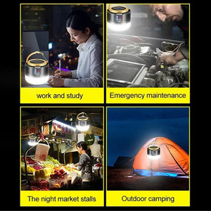 Lanterna de Camping Portátil Power Bank Lanterna LED para Camping Lanterna de Mão à Prova d'Água Luz de Tenda Externa Lanterna Recarregável Holofote Lanterna