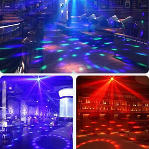 Luz de Disco LED RGB para Palco, Bola DJ Rotativa, Estroboscópio, Controle Remoto, Controle de Som, Dança Mágica, Carro de Natal, Presente de Festa, Lâmpada de Show a Laser para Clube
