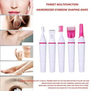 Conjunto 5 em 1 Epilador para Mulheres, Aparador de Sobrancelhas Feminino, Depilador de Senhora, Máquina de Depilação, Depilador Facial, Ferramenta Depilatória para Biquíni